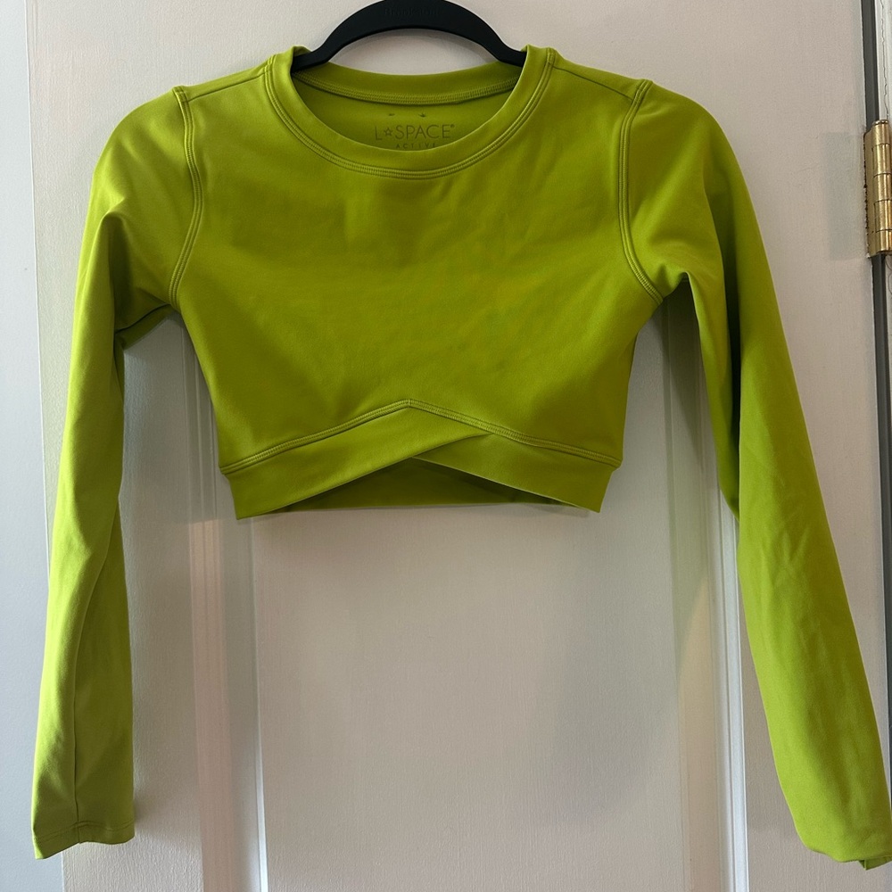 L*Space Green Fitted Crop Sweatshirt